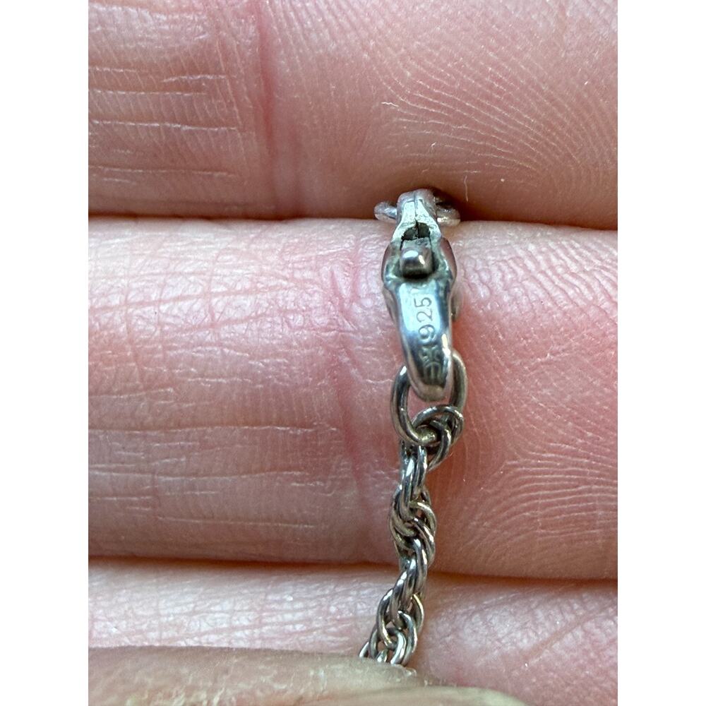 James Avery Flower and Heart Necklace 16" Sterling Silver Retired - Picture 5 of 6